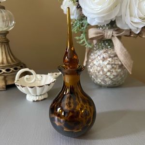 Vintage tortoiseshell blown glass perfume bottle; possibly Murano?